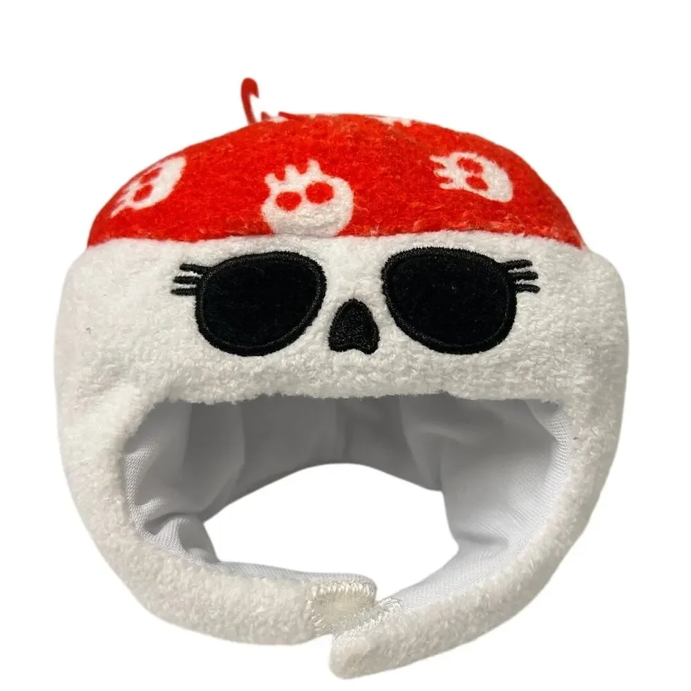 Plush pirate skull hat for your pet xs/s for Halloween